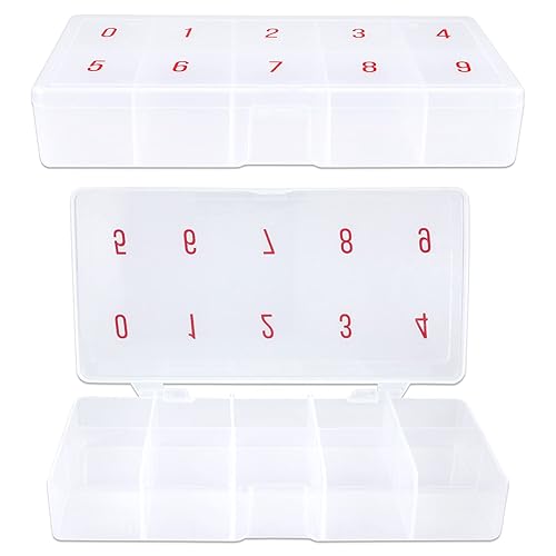 Beauticom Frosted Small Nail Art Storage Organizer Box - 10 Sections For Tips & Accessories