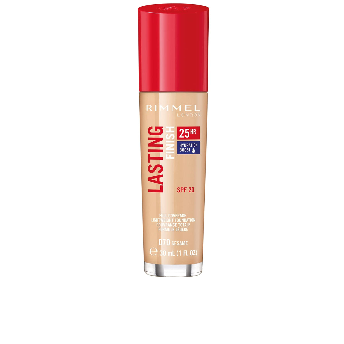 Rimmel Lasting Finish 25Hr Foundation, 070 Sesame, 1 Oz - Long-Lasting, Flawless Coverage