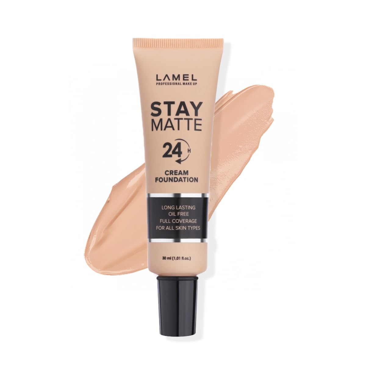 Lamel Stay Matte Foundation - Full Coverage, Waterproof, Organic, Dewy Finish, 1.01 Fl Oz (Toffee)