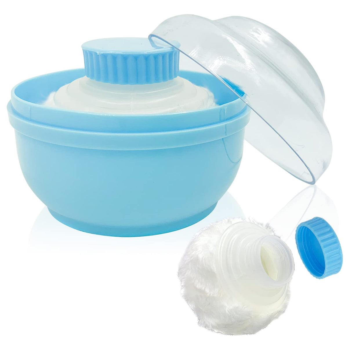 Aurasin Large Blue Body Powder Container With Hand Holder For Baby Care & Makeup