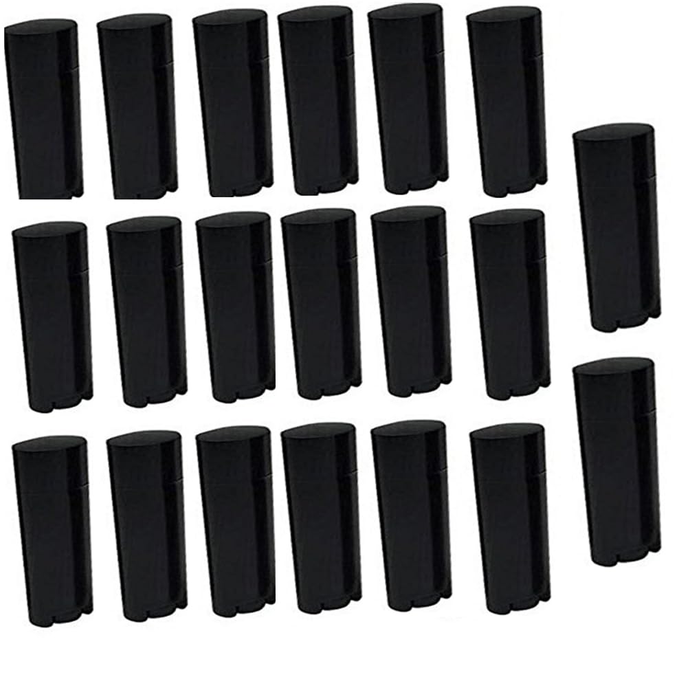 Erioctry 50Pcs Black Plastic Refillable Lipstick Lip Balm Tubes - Diy Lip Gloss Containers