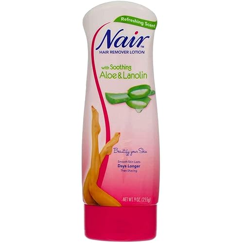 Nair Hair Remover Lotion, Aloe & Lanolin, 9 Oz (2 Pack) - Smooth Skin Hair Removal Solution