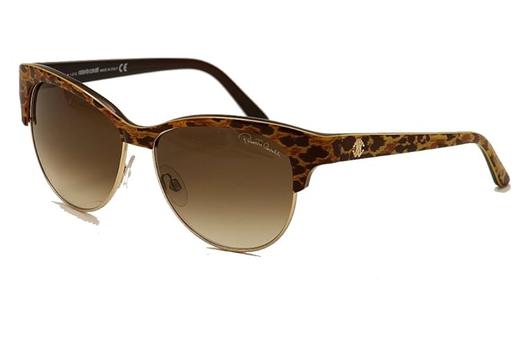 Roberto Cavalli Rc 652S Tortoise Sunglasses, Leopard Gold, 58Mm Lens, Plastic & Metal