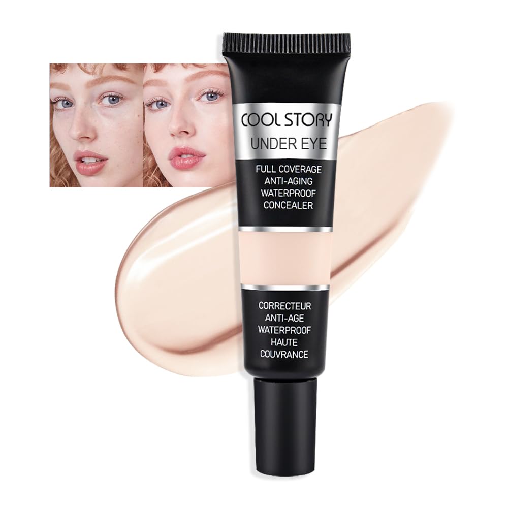 Kaely Full Coverage Under Eye Concealer, Waterproof, Anti-Aging, Natural Matte Finish, Light C