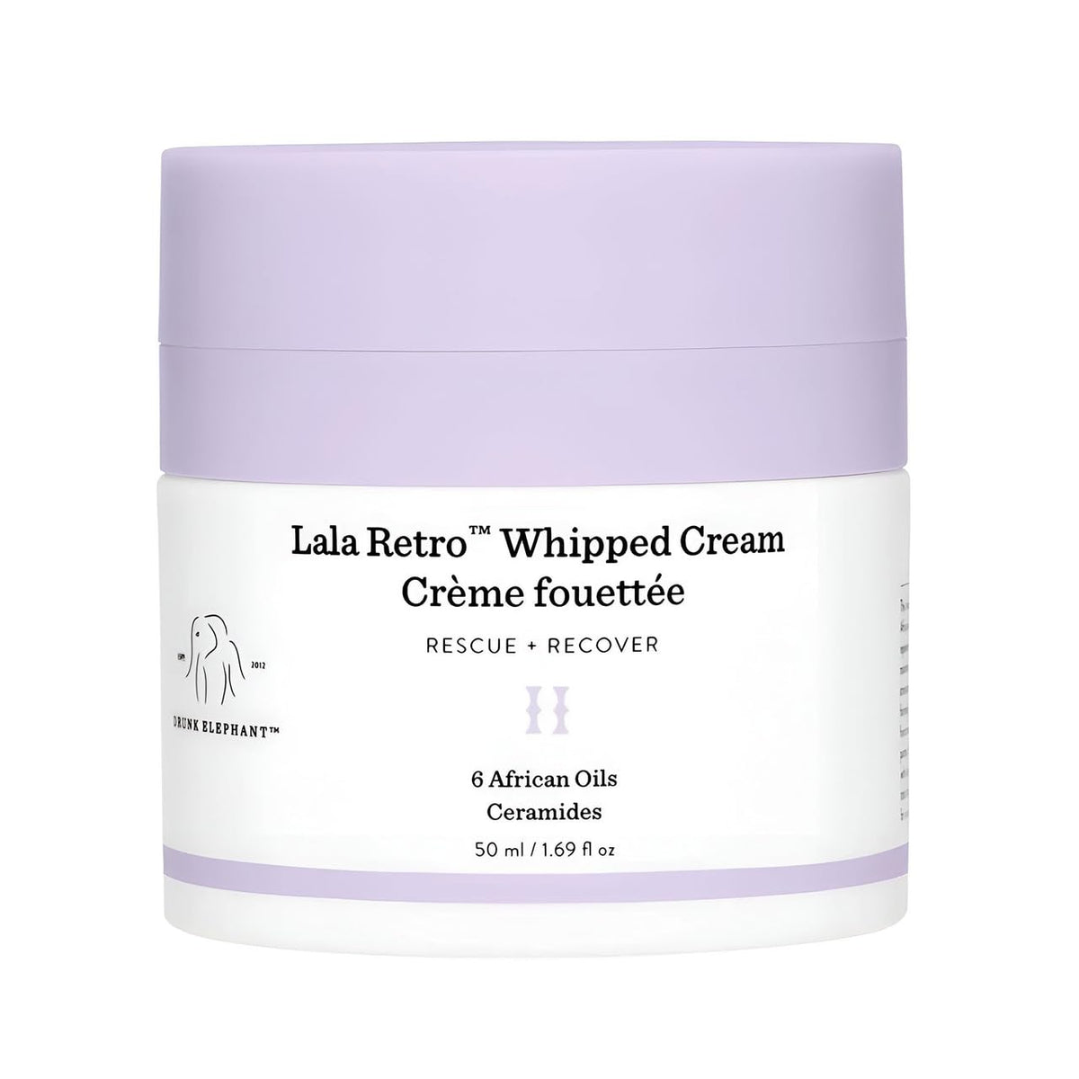 Drunk Elephant Lala Retro Whipped Cream - Replenishing Moisturizer, 50Ml, Green