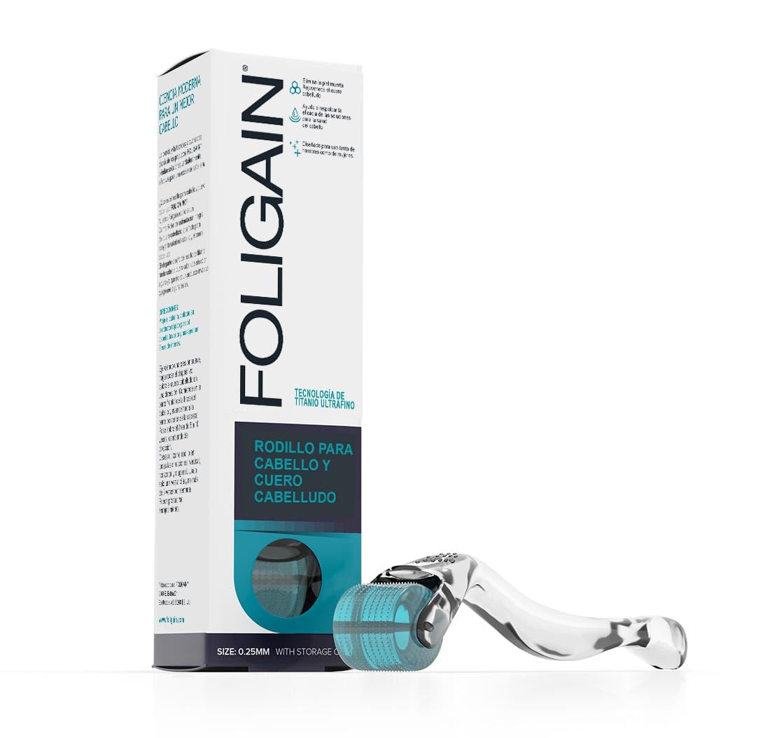 Foligain Hair & Scalp Roller - 540 Titanium Needles For Hair Growth & Scalp Care, White