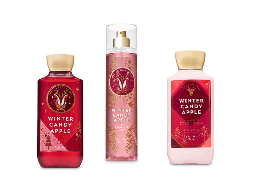 Bath & Body Works Winter Candy Apple 3-Piece Set: Shower Gel, Mist & Body Lotion