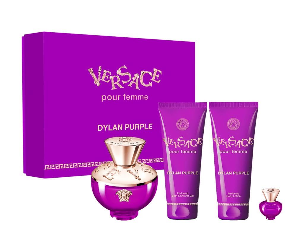 Versace Dylan Purple Eau De Parfum Gift Set For Women, 4 X 0.85 Fl Oz