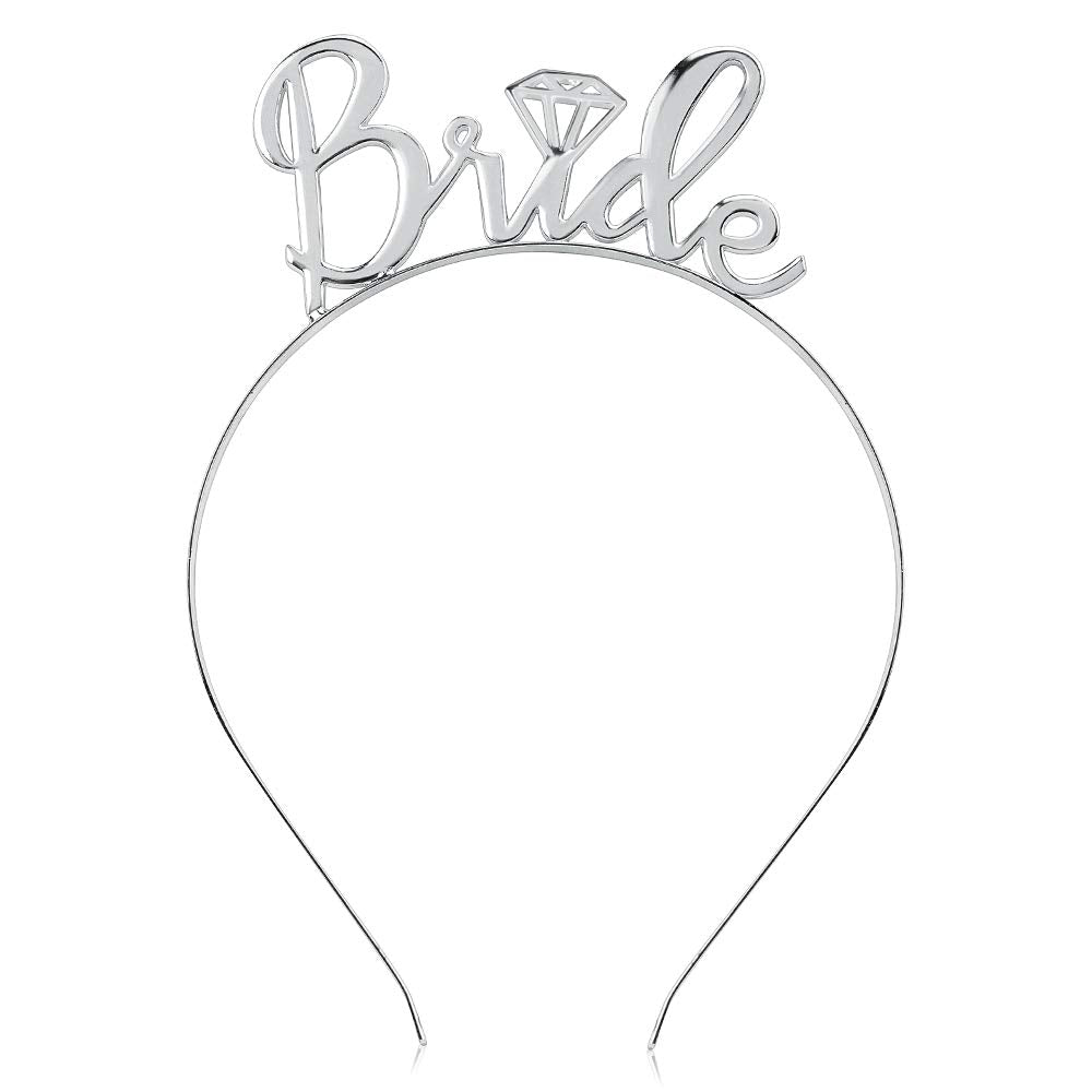 Kicosy Silver Bride To Be Headband Tiara For Bachelorette Party & Hair Accessories