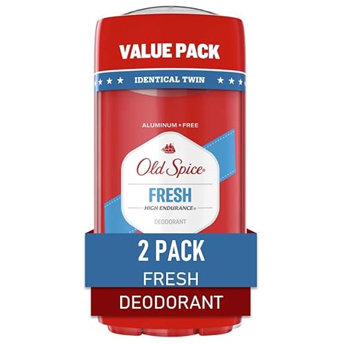 Old Spice Aluminum Free Deodorant, High Endurance Fresh Scent, 24-Hr Odor Protection, 3 Oz (2