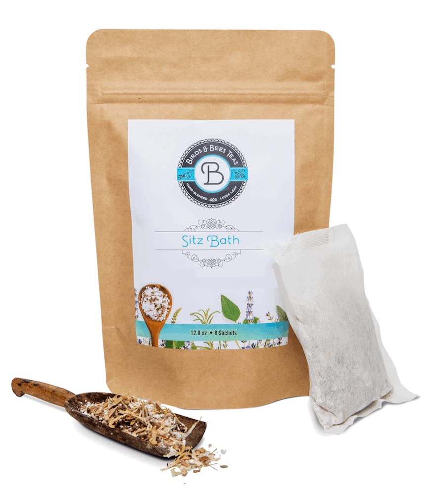 Birds & Bees Teas Organic Herbal Sitz Bath Soak & Salts - 8 Sachets, 1.6 Ounce