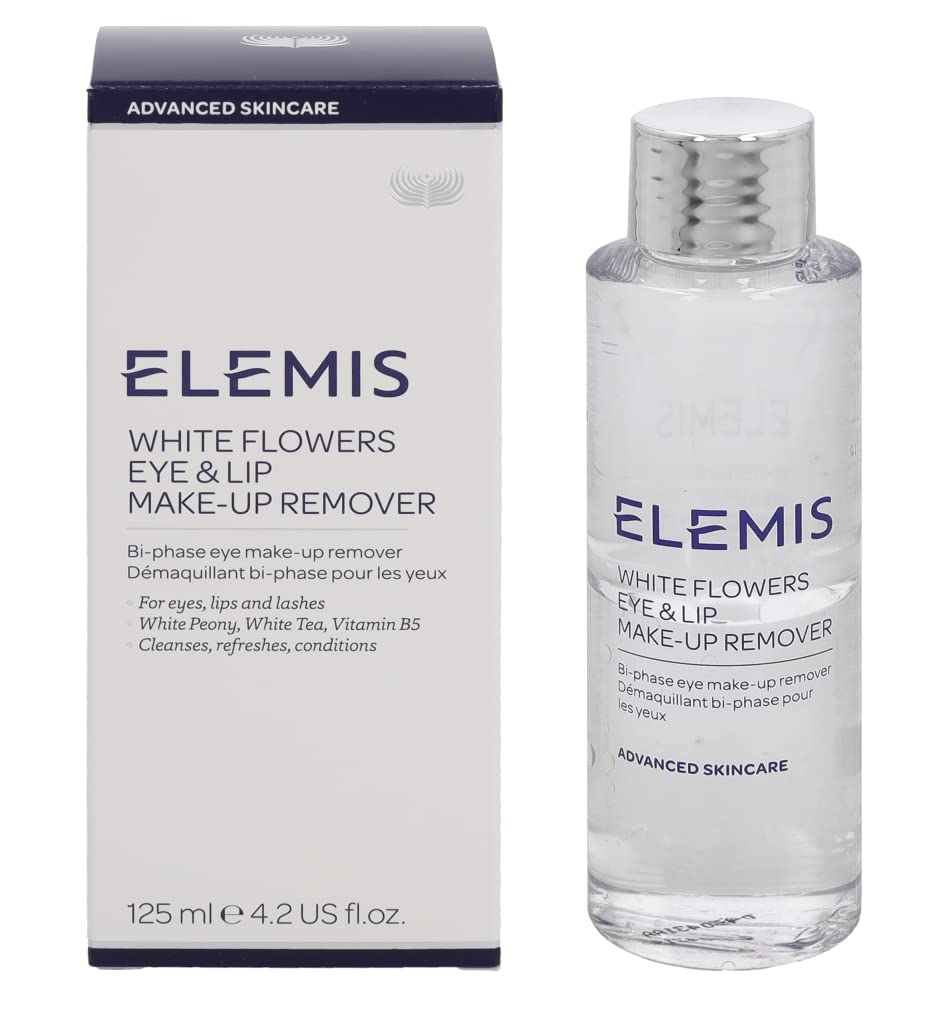 ELEMIS White Flowers Bi-Phase Eye & Lip Make-Up Remover, 4.2 Fl Oz, Cranberry