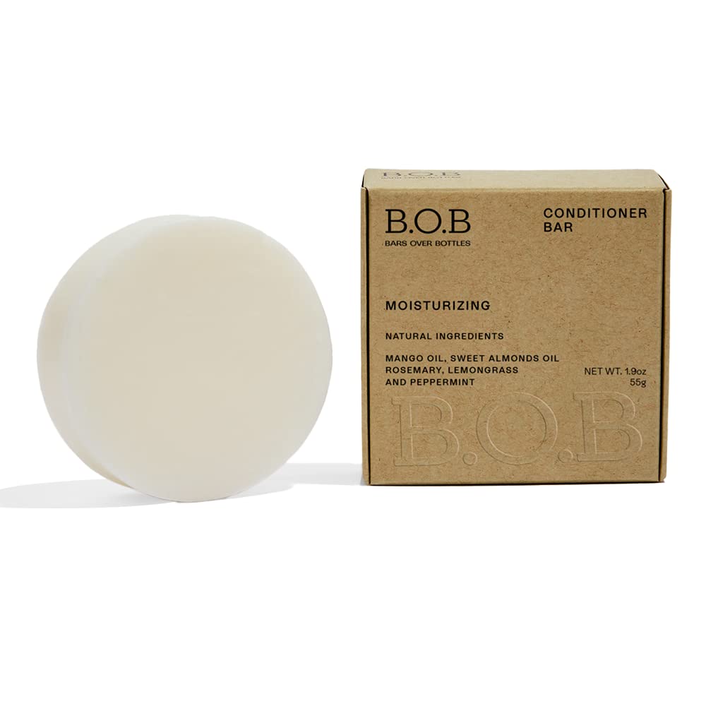 B.O.B Bars Over Bottles Solid Conditioner Bar For Oily Hair - Eco-Friendly & Waterless 1.9Oz