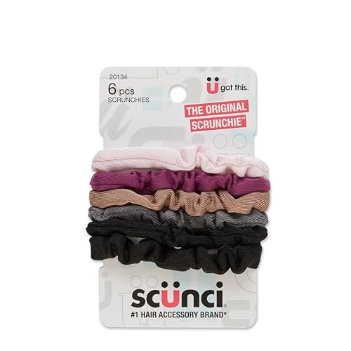 Scunci 6 Count Gray Hair Ties - Everyday & Active Workout With Chill Technology