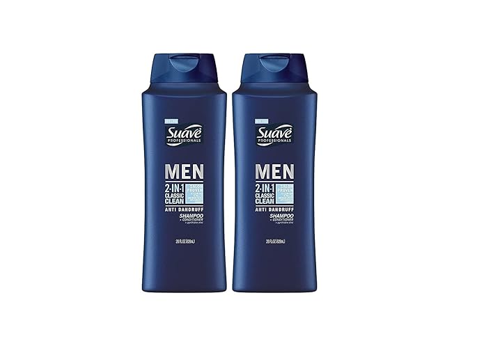 Suave Professionals Anti Dandruff Shampoo For Men 28 Fl Oz, 2 Pack - Classic Clean 2 In 1