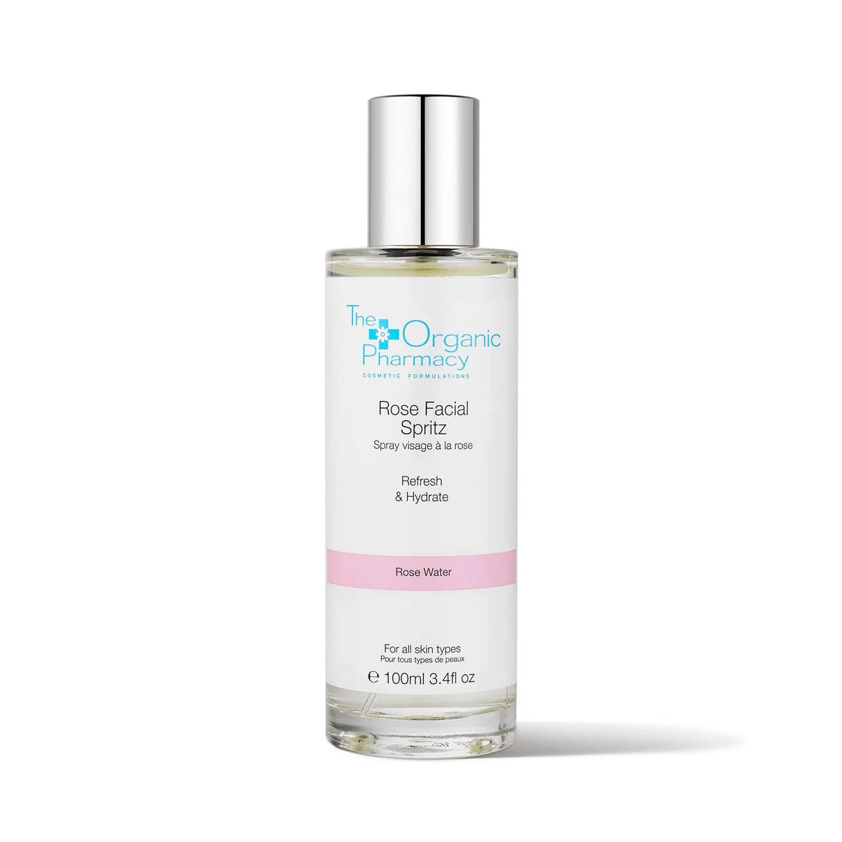 The Organic Pharmacy Rose Facial Spritz Toner - Hydrating, Freshening, Soothing, 3.3 Ounce