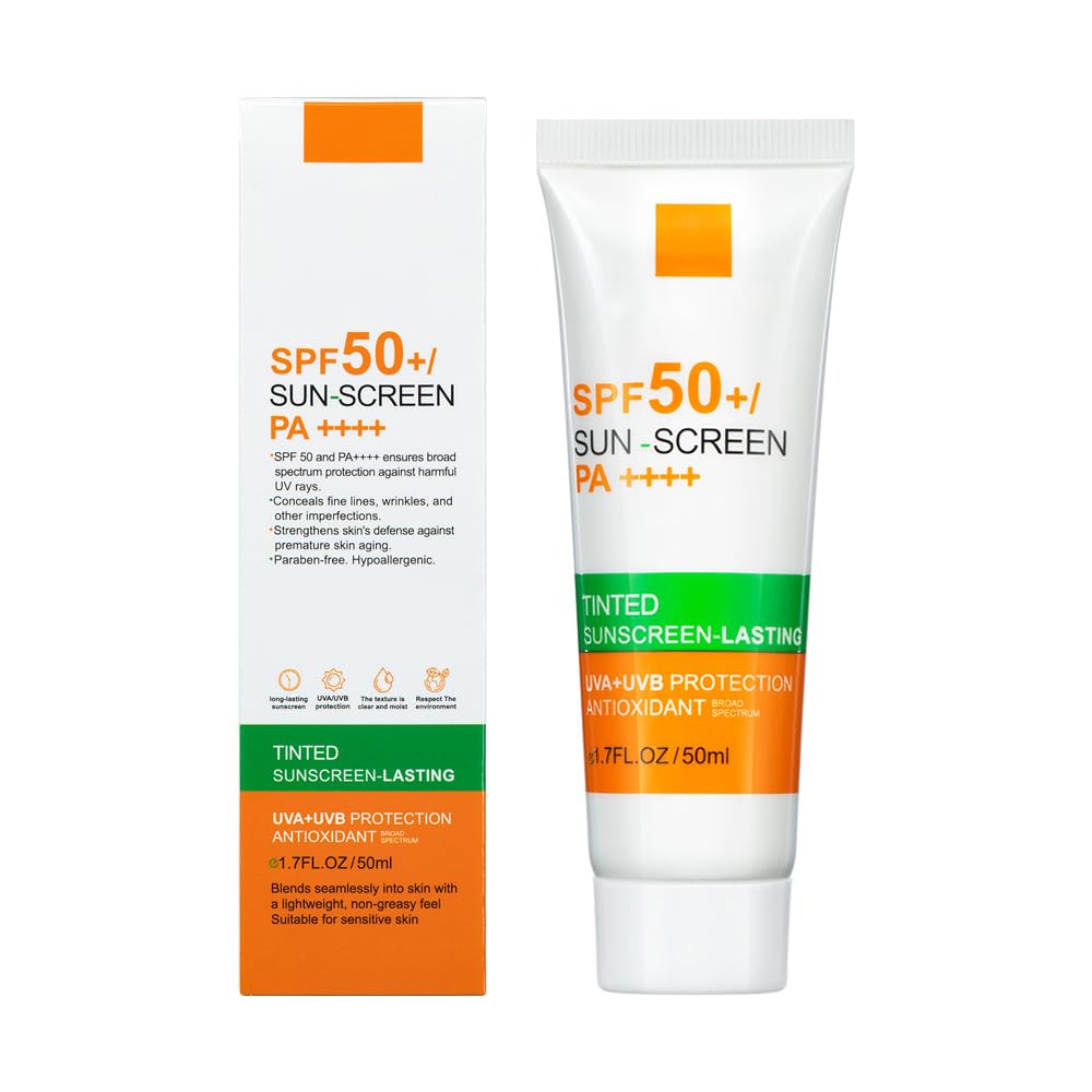 Fovcos Tinted Mineral Sunscreen Spf 50 - Hydrating Face & Body Sunblock, 1 Fl Oz