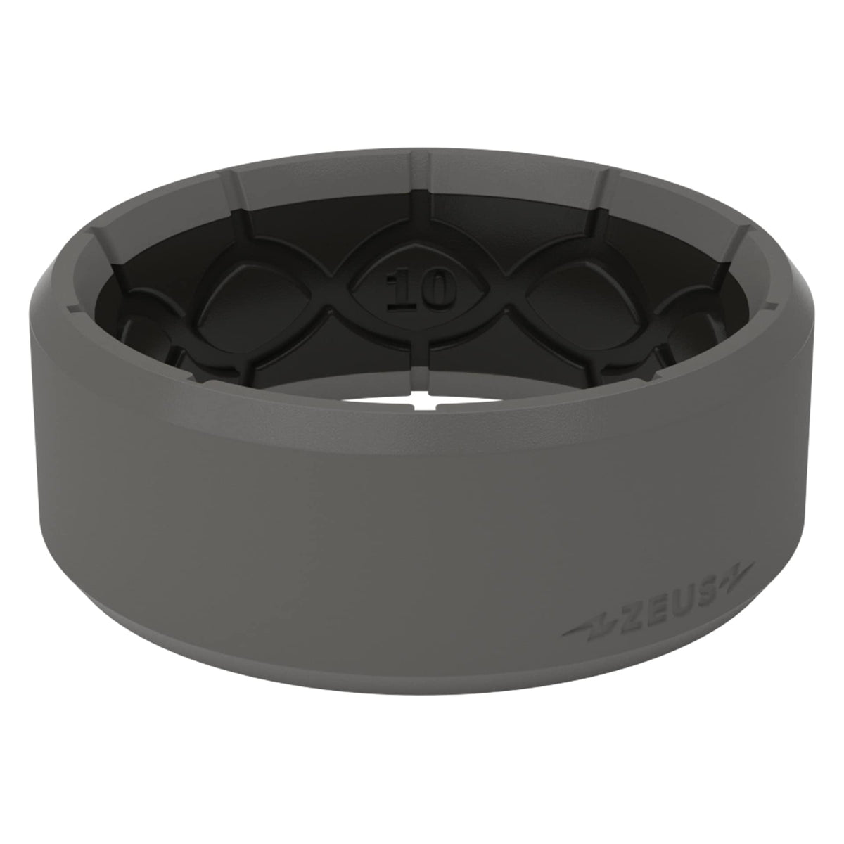 Groove Life Zeus Edge Storm Grey Silicone Wedding Ring, Size 12, Breathable Comfort Fit