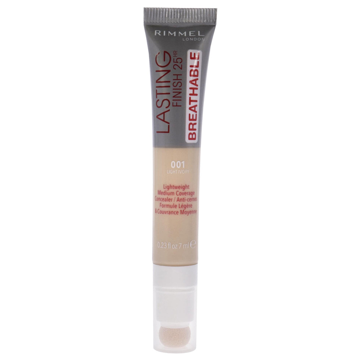 Rimmel Lasting Finish Breathable Concealer, 001 Light Ivory, 0.23 Fl Oz - Long-Lasting Coverage