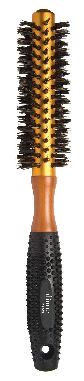 Diane Boar Bristle Round Brush With Aluminum Barrel - 6-Row Comfort Grip, 1.5” Red