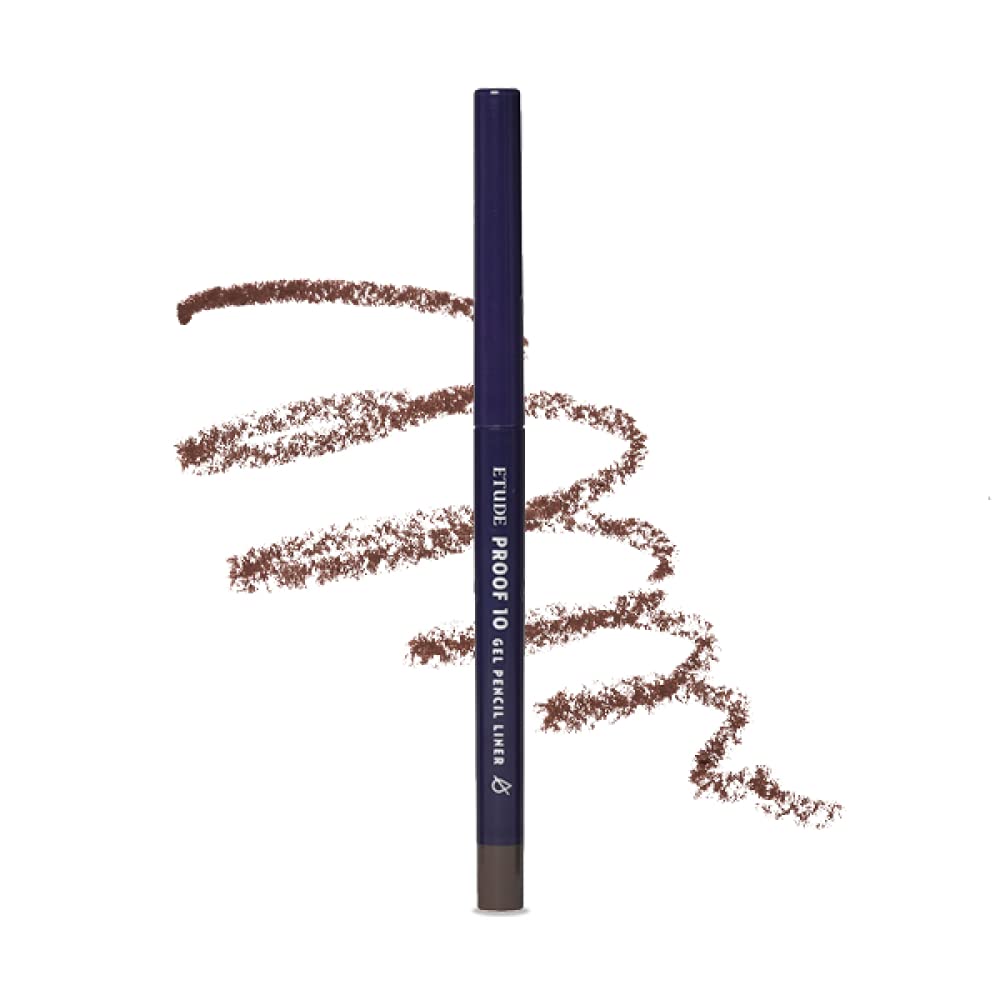 Etude Proof 10 Gel Pencil Liner 0.3G - Dark Cacao, Creamy Eyeliner For Precise