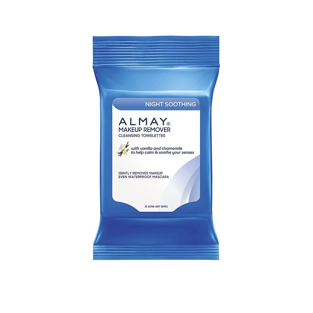 Almay Night Soothing Makeup Remover Wipes, Hypoallergenic, Oil & Fragrance Free, 25 Count