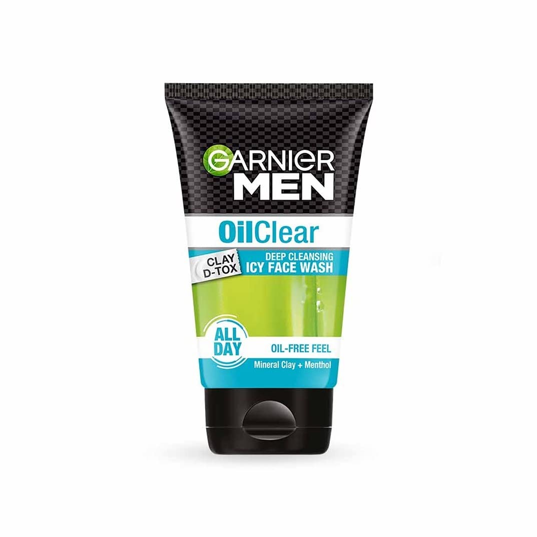 Garnier Men Oil Clear Face Wash, 100G - Deep Clean, Oil Control, Fresh Skin