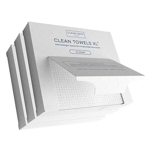 Clean Skin Club Clean Towels Xl™, 100% Biobased Disposable Face Wipes, Eczema Accepted, 30 Ct