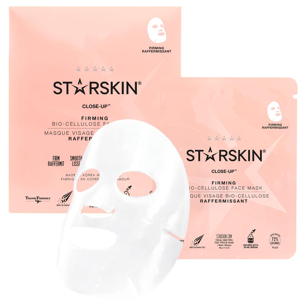 Starskin Instant Firming Bio-Cellulose Face Mask - Award Winning Korean Lifting & Soothing 30Ml