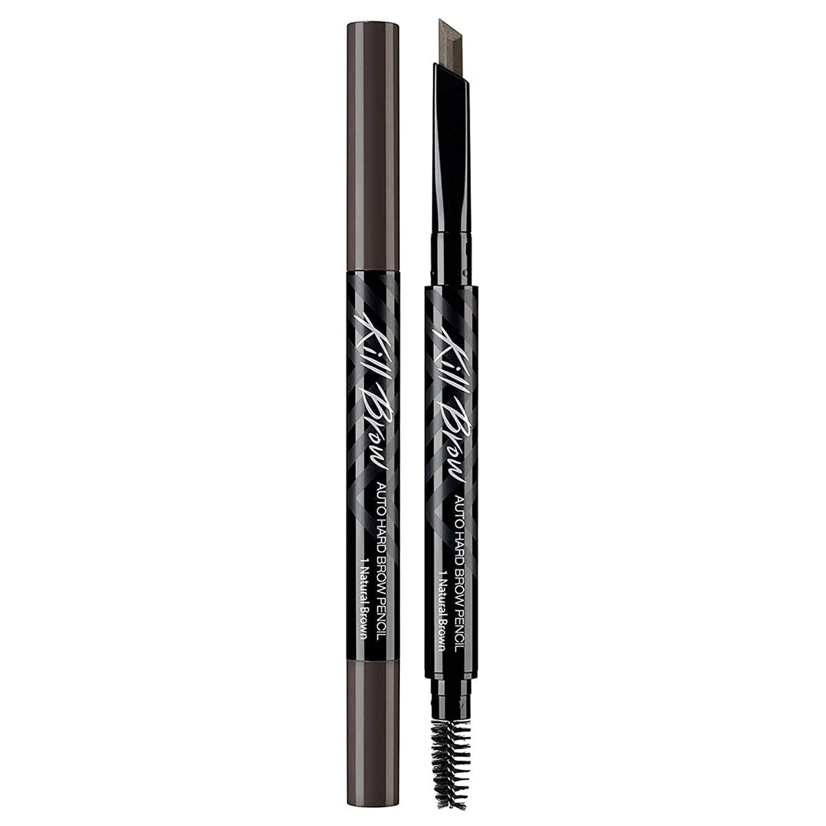 Clio Kill Brow Auto Hard Eyebrow Pencil, Waterproof, Dual-End, Natural Brown (#01)