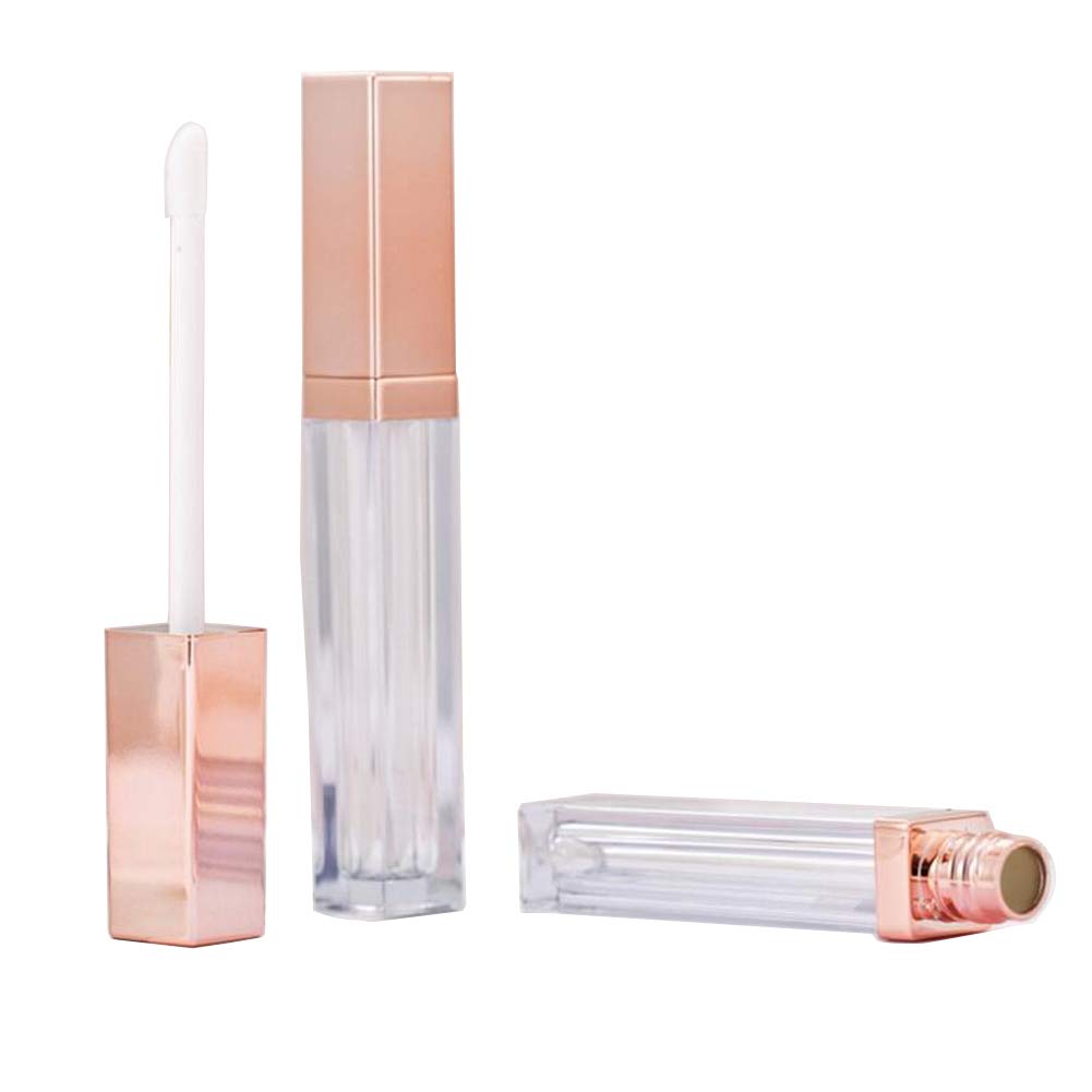 Natuworld 6Pcs Empty Lip Gloss Tubes With Brush Applicator - Rose Gold Lid, Diy Lipstick Containers