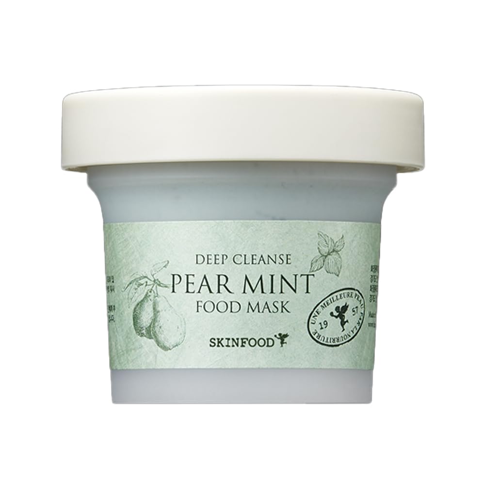 Skinfood Pear Mint Mask 120G - Soothing Pore Cleanser, Hydrating Scrub & Cooling Face Mask