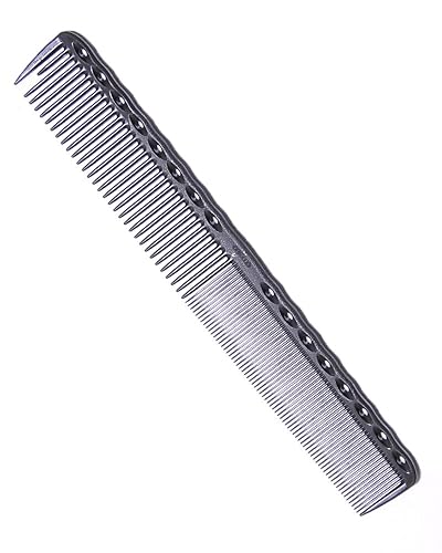 YS Park 336 Graphite Fine Cutting Grip Comb - Blue Plastic, 1 Count, Professional Hair Tool