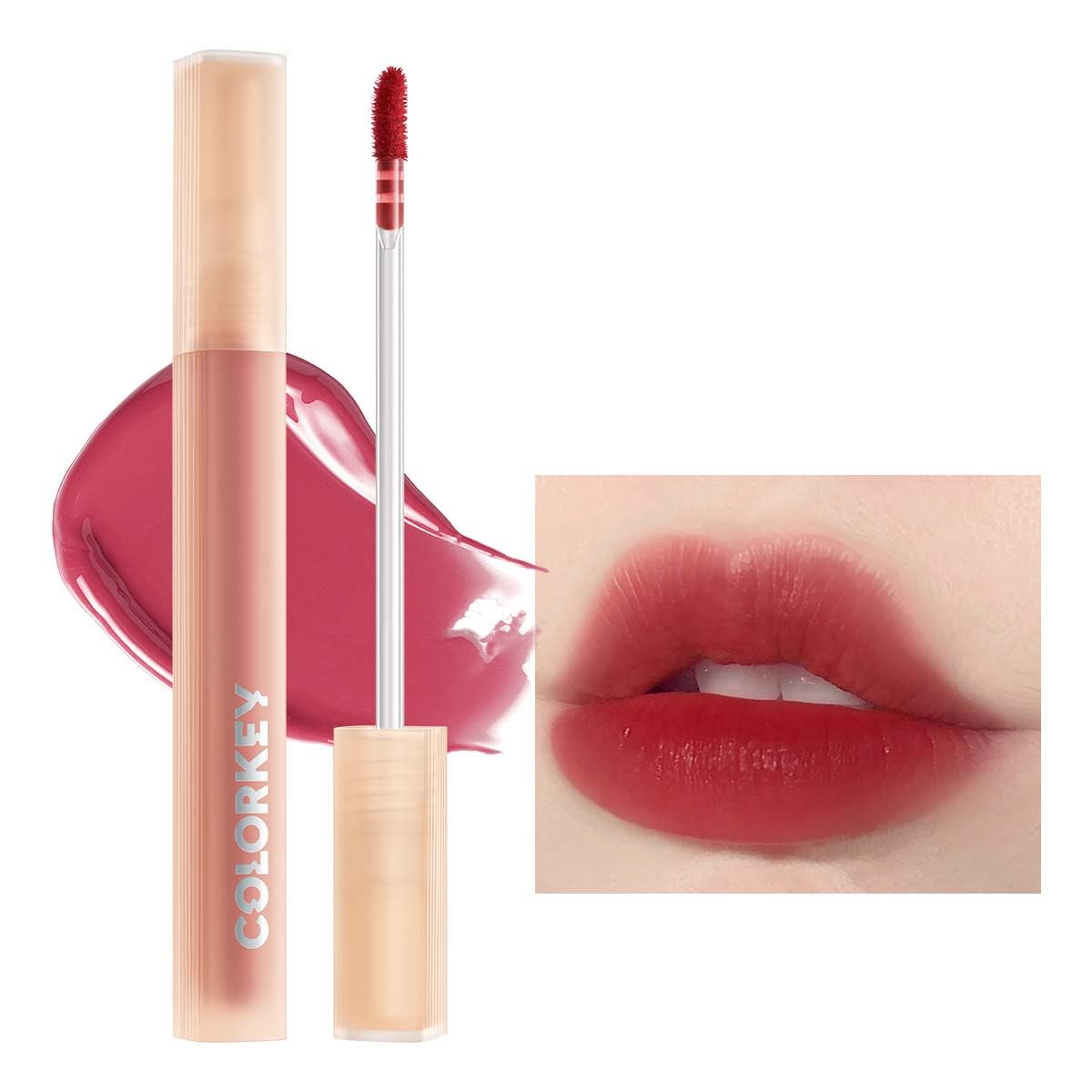 Colorkey Soft Matte Water Lip Tint - Long-Lasting, Waterproof Liquid Lipstick, R300 Dewy Rose