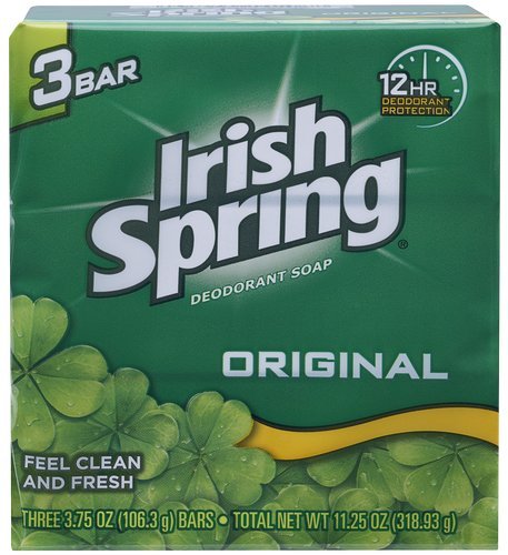 Irish Spring Original Deodorant Soap Bars, 3.75 Oz, 3 Count - Fresh Green Clean