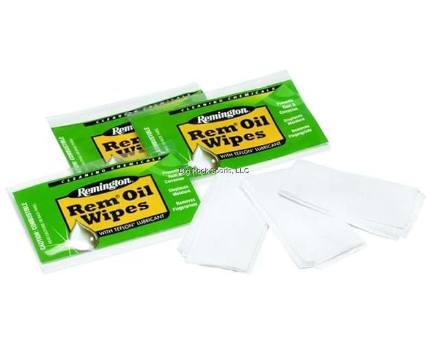 Remington Oil Wipes, 12 Count - Natural 6&quot;X8&quot; Cleaning Wipes For Firearms & Tools