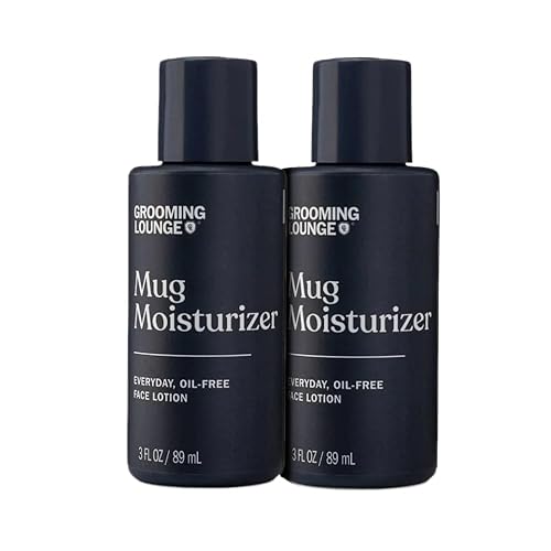 Grooming Lounge Mug Moisturizer - Lightweight, Oil-Free Face Lotion, Hydrating & Refreshing, 2 Pack