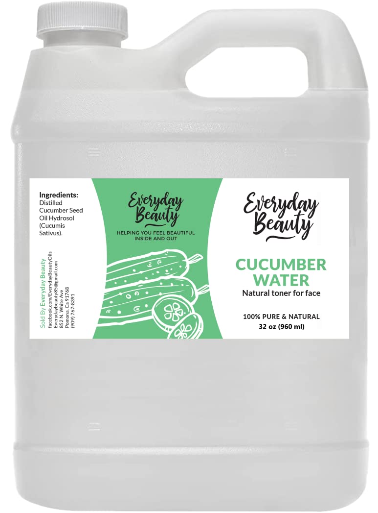 Everyday Beauty Cucumber Hydrosol - 32 Oz All-Natural Hydrating Spray For Face & Hair