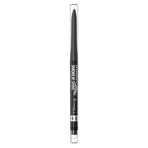 Rimmel London Exaggerate Smoke N' Shine Eyeliner, Long-Wearing Gel, 001 Little Black Smokey