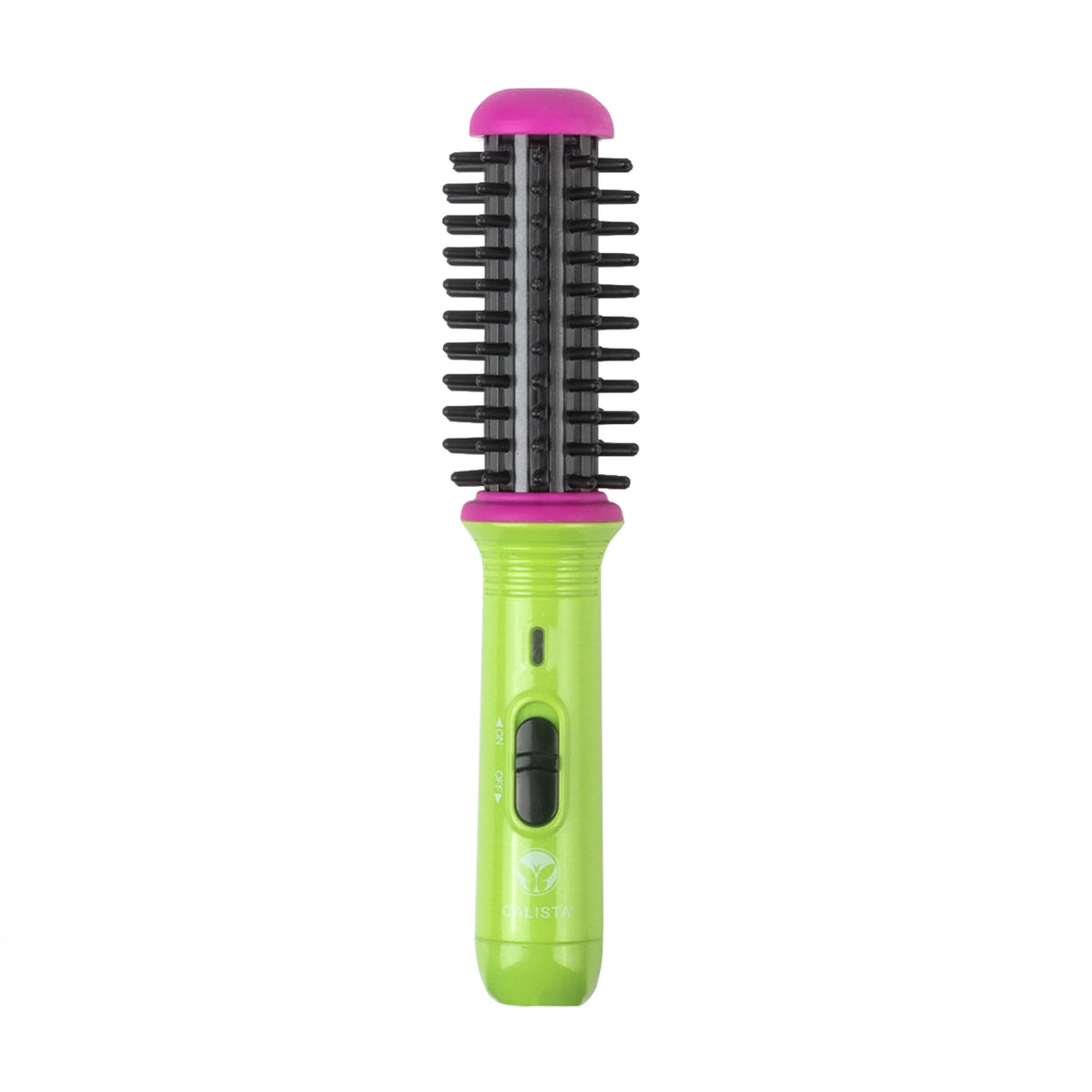 Calista Gogo Mini Heated Round Brush - 7&quot; Curl, De-Frizz, And Style Tool, Watermelon Pop