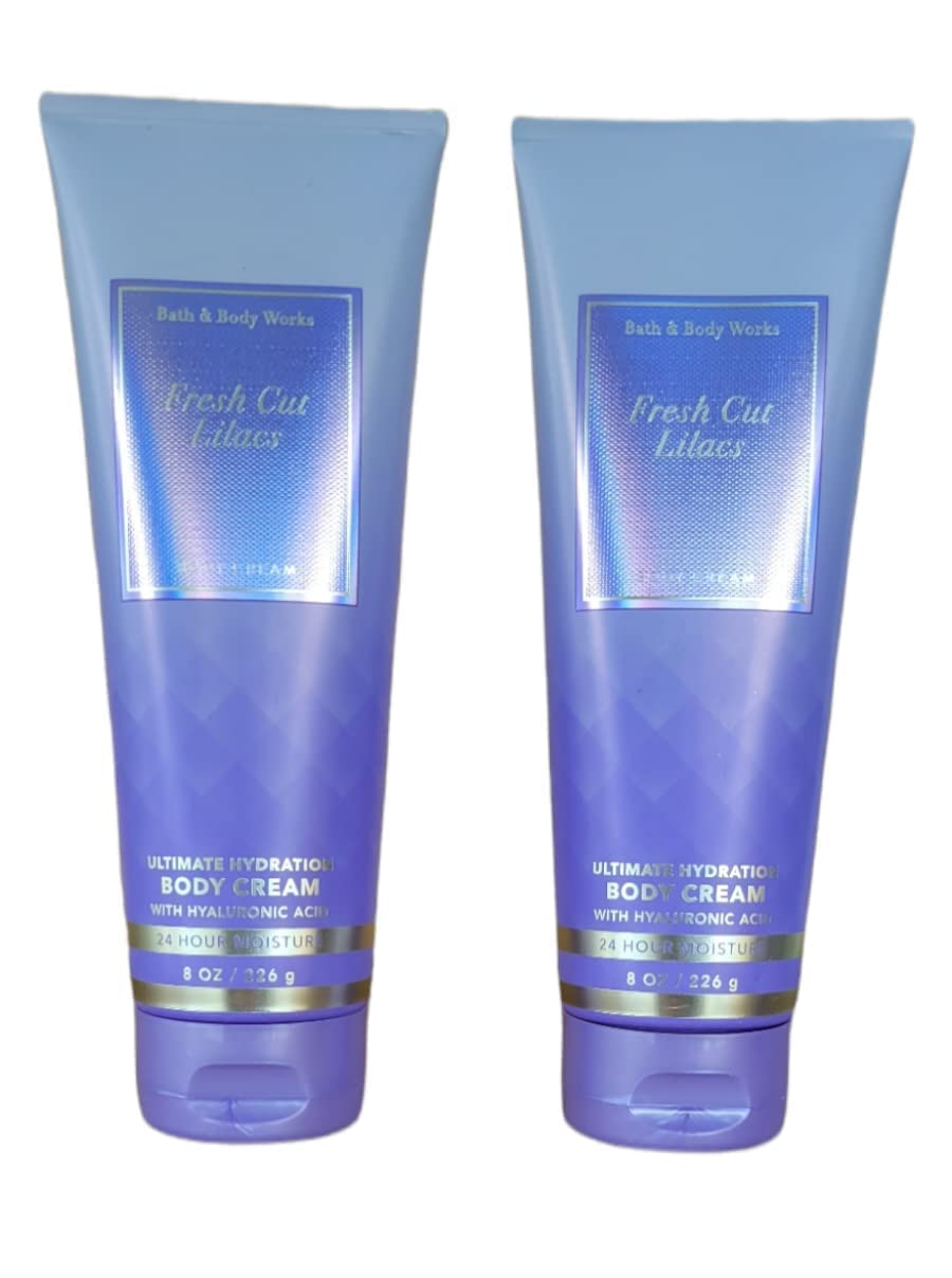 Bath & Body Works Ultimate Hydration Body Cream, Fresh Cut Lilacs, 8 Oz, 2-Pack