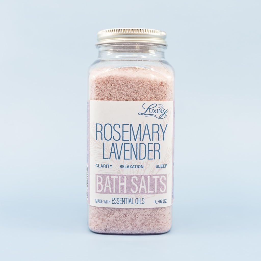 Luxiny Bath Salts For Women - Relaxing Sea Salt Soak With Almond Oil & Essential Oils, 16 Oz.