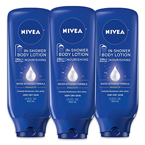 Nivea Nourishing In Shower Lotion For Dry Skin, 13.5 Fl Oz, Pack Of 3 - Blue