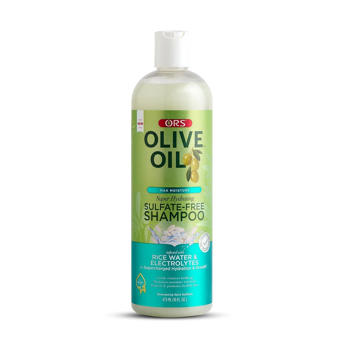 Ors Olive Oil Max Moisture Shampoo - Hydrating, Sulfate-Free, Rice Water, 16 Oz (Pack Of 2)