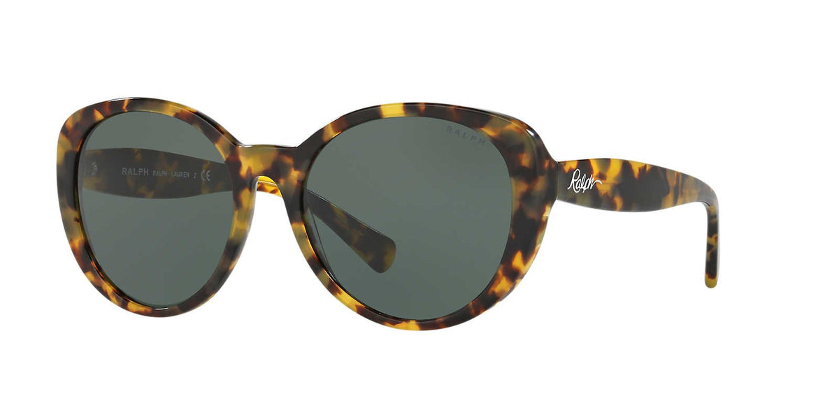 Ralph Lauren Women'S Ra5212 Cateye Sunglasses, Tokyo Tortoise/Green, 58Mm