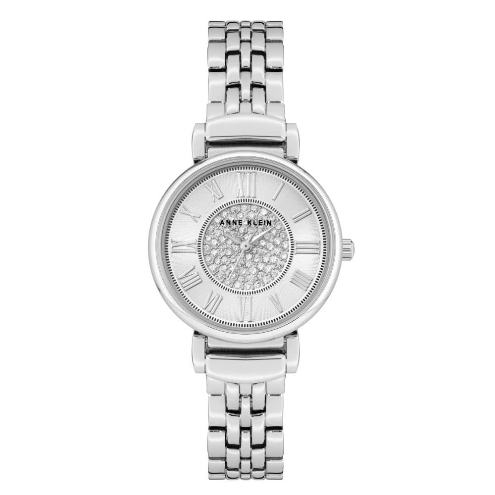 Anne Klein Women'S Light Silver Crystal Accented Bracelet Watch - Mineral Crystal Lens