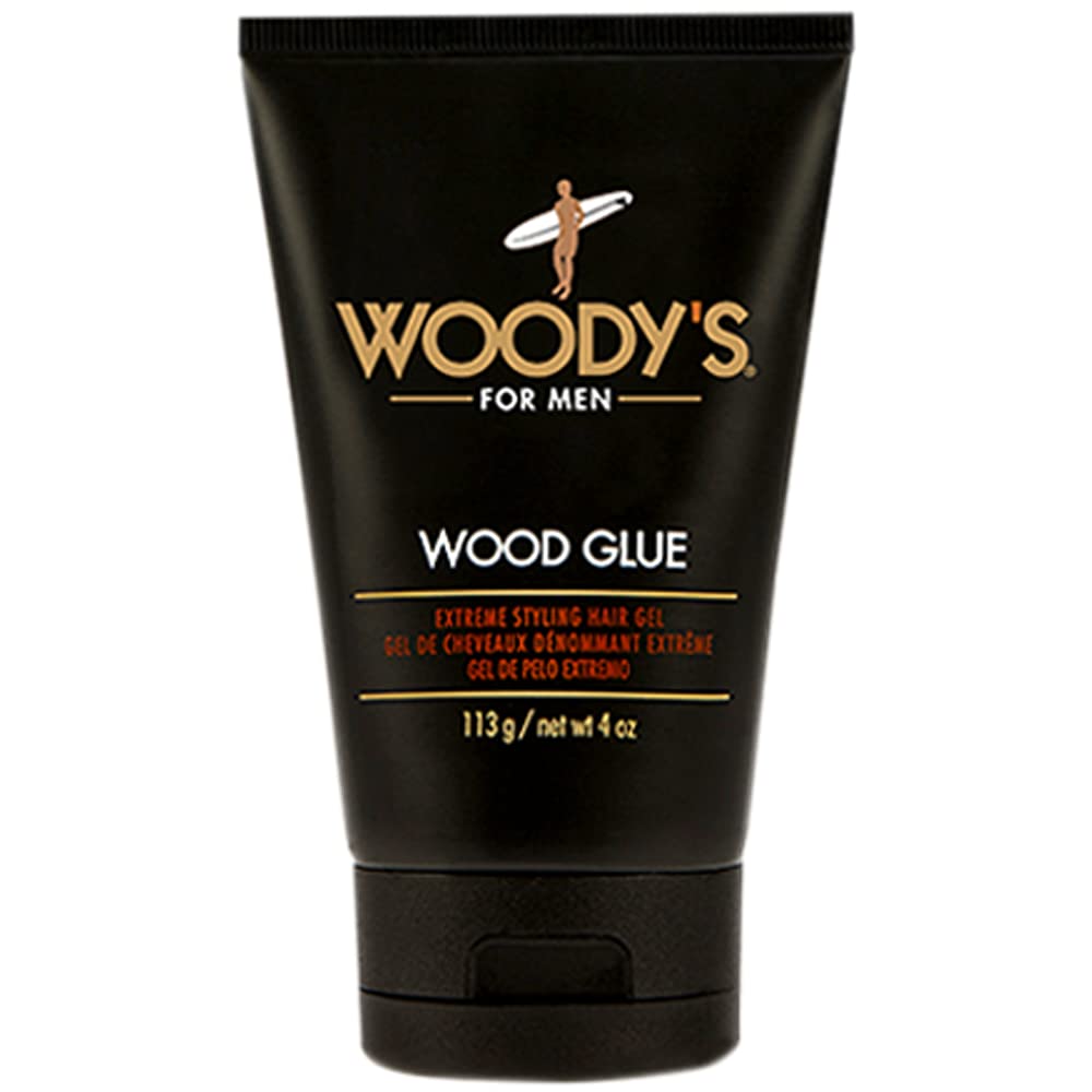 Woody'S Wood Glue Extreme Styling Gel, 4 Oz - Intense Hold, Quick-Drying, All Hair Types