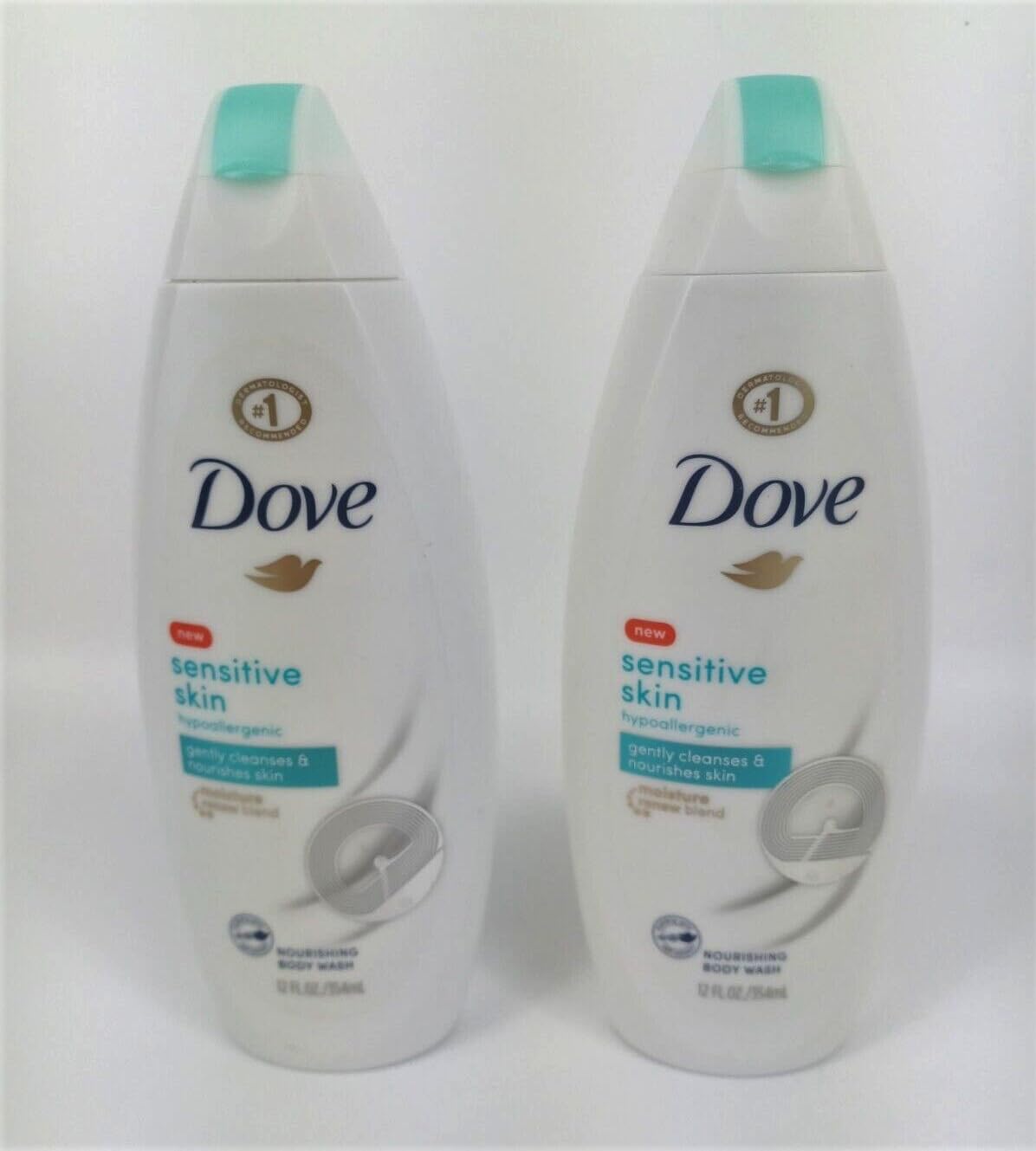 Dove Sensitive Skin Beauty Body Wash 12 oz (Pack of 2)