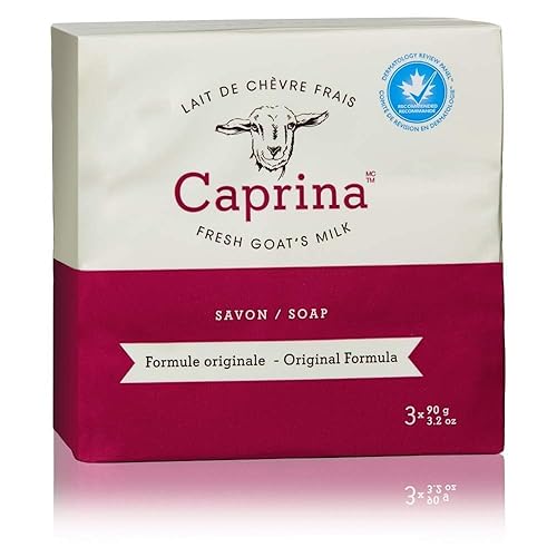 Caprina Fresh Goat'S Milk Soap - Original, 3 Bars, 3.2 Ounces Each, Moisturizing Cleansing