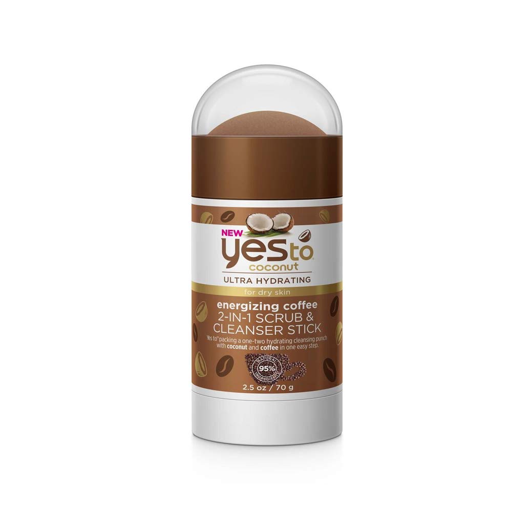 Yes To Coconut Coffee Scrub & Cleanser Stick - Exfoliating, Hydrating, Vegan, 2.5 Fl Oz